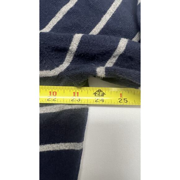 Lot Of 2- J Crew Men's Harbor Cotton Sweaters XL Crewneck Striped Navy Gray - Picture 4 of 10